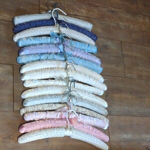 Set of Satin Padded Hangers in Pastel Mix